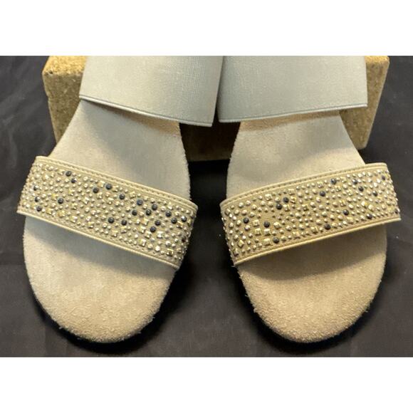 Tory Burch Estella Embellished Slide On Sandals With Crystals Size 7 Shoes - Picture 9 of 12